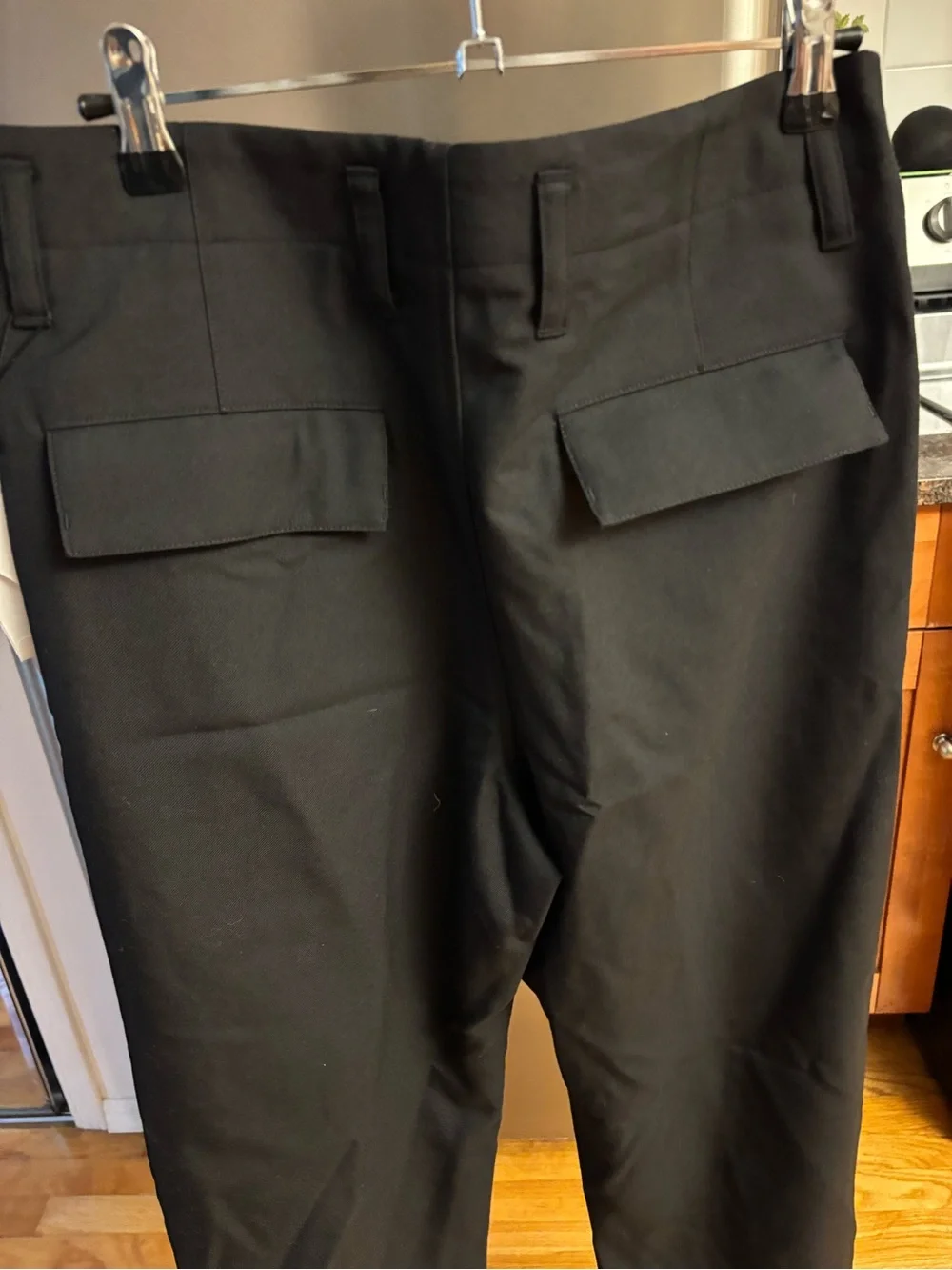 Solid homme black tuck wool pants